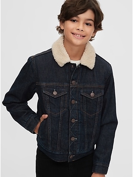 sherpa lined denim jacket boys
