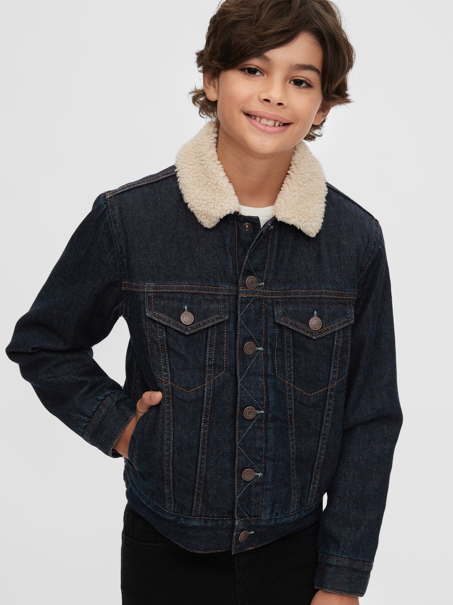 gap fleece lined denim jacket