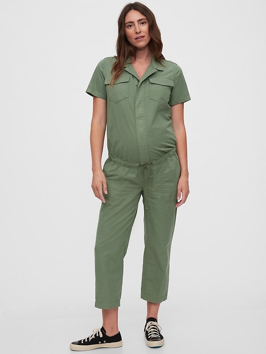 Image number 4 showing, Maternity LENZING&#153 ECOVERO&#153 Utility Jumpsuit