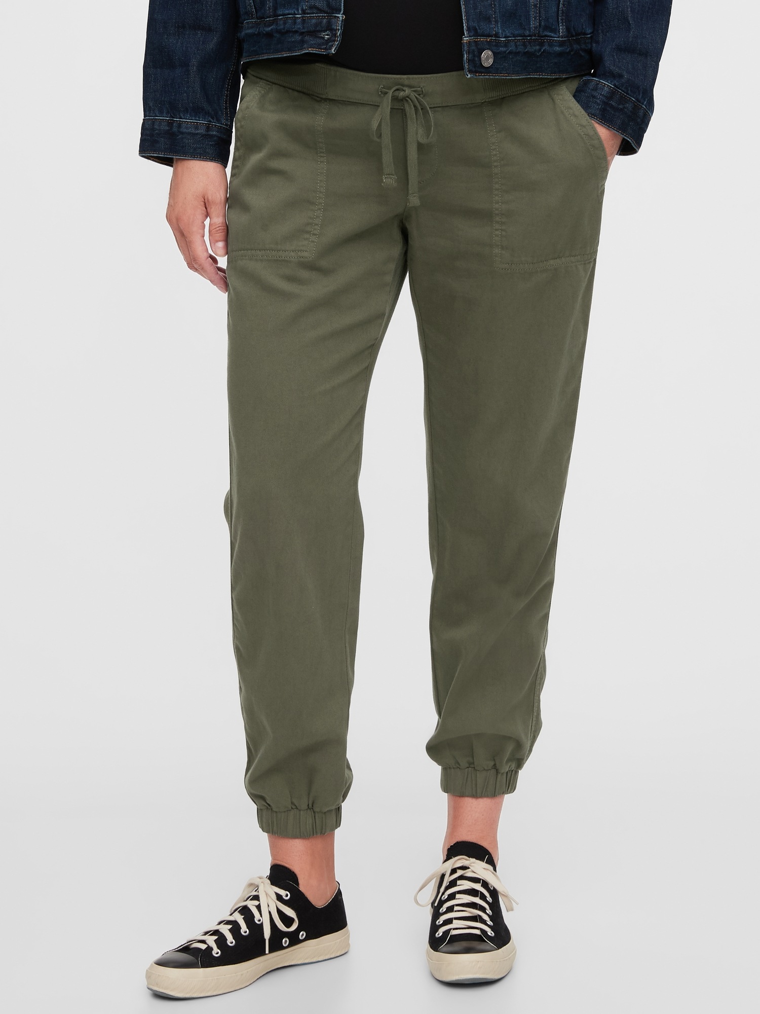 khaki utility joggers