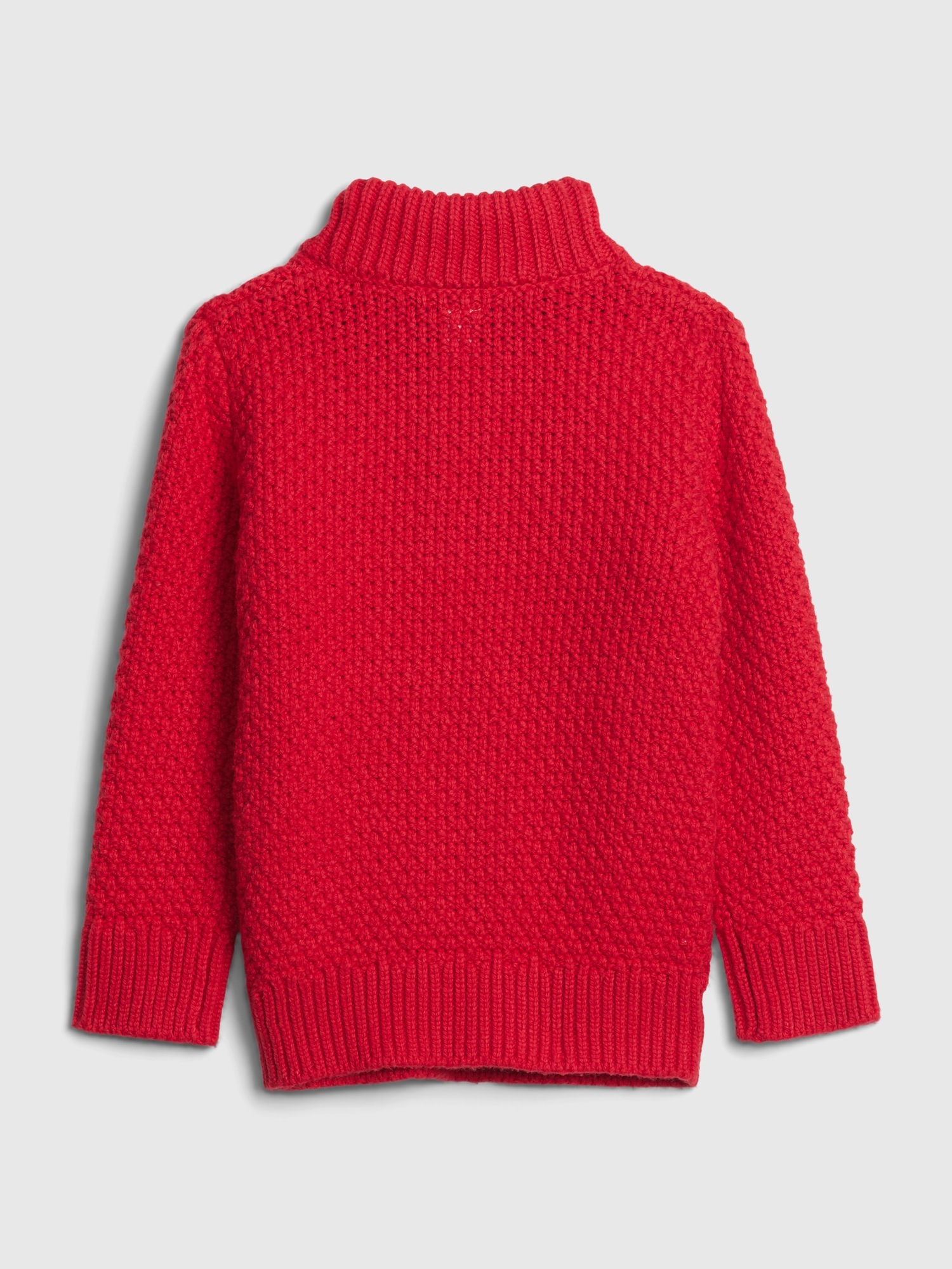 red knit sweater