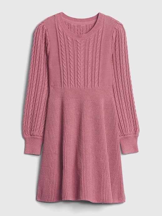 View large product image 1 of 1. Kids Cable Knit Sweater Dress
