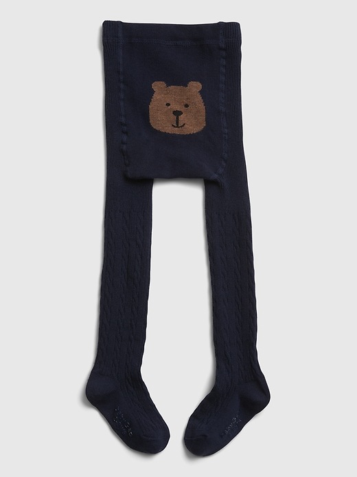 View large product image 1 of 1. Toddler Bear Cable Knit Tights