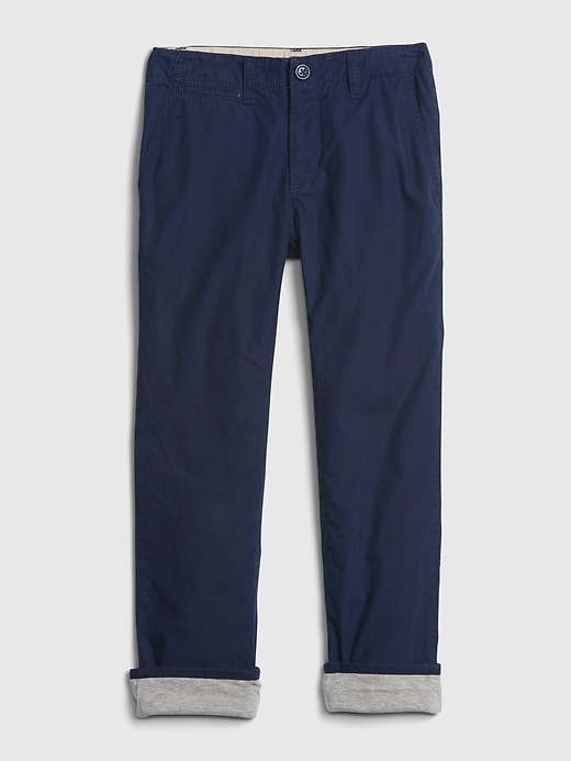 1 of 8 showing, with the color elysian blue of product Kids Lined Lived In Khakis