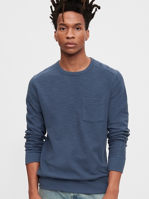 1 of 8 showing, with the color blue pearl of product Slub Pocket T-Shirt