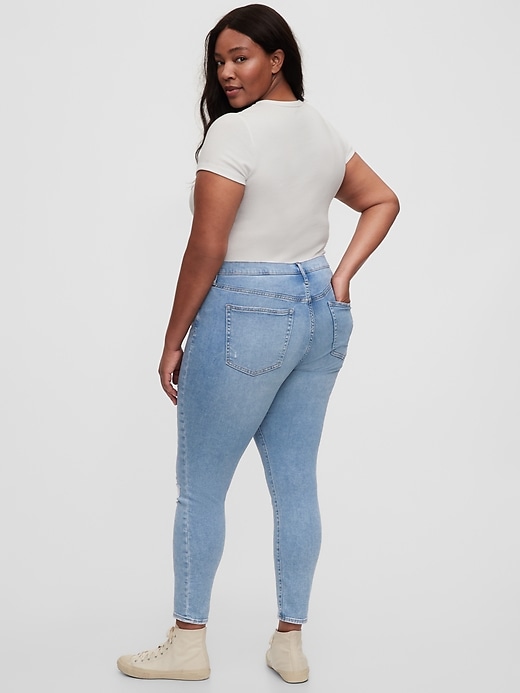 Image number 7 showing, High Rise Distressed True Skinny Jeans with Secret Smoothing Pockets