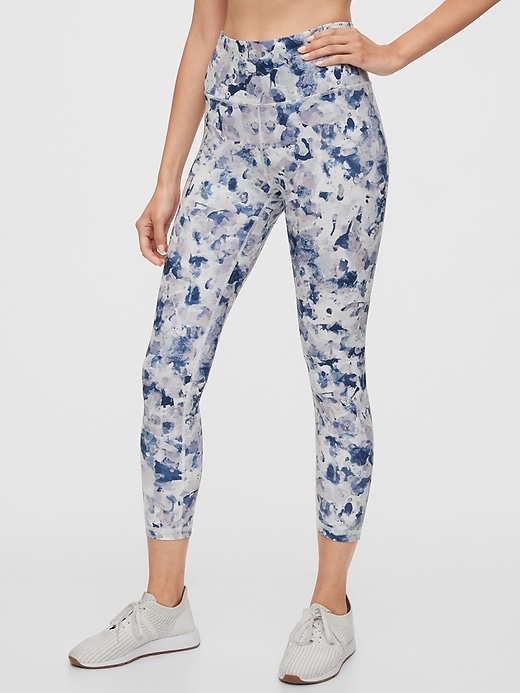 1 of 8 showing, with the color blue print of product GapFit High Rise Leggings in Eclipse
