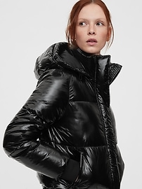 View large product image 4 of 7. Upcycled Cropped Midweight Puffer Jacket