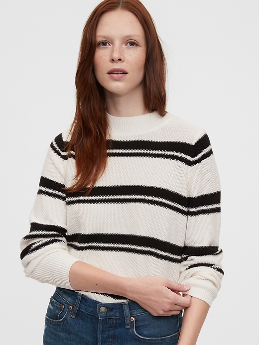View large product image 1 of 1. Cropped Mockneck Sweater