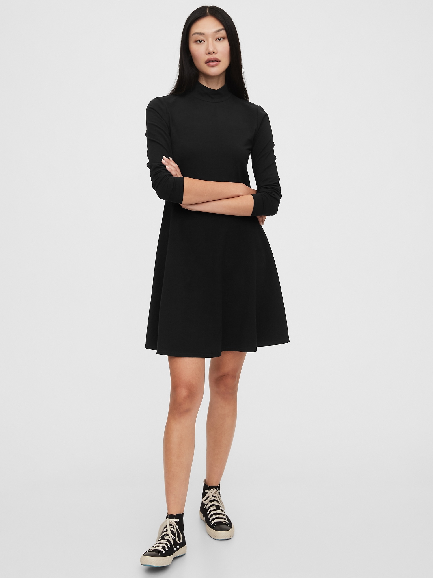 Turtleneck Fit & Flare Dress