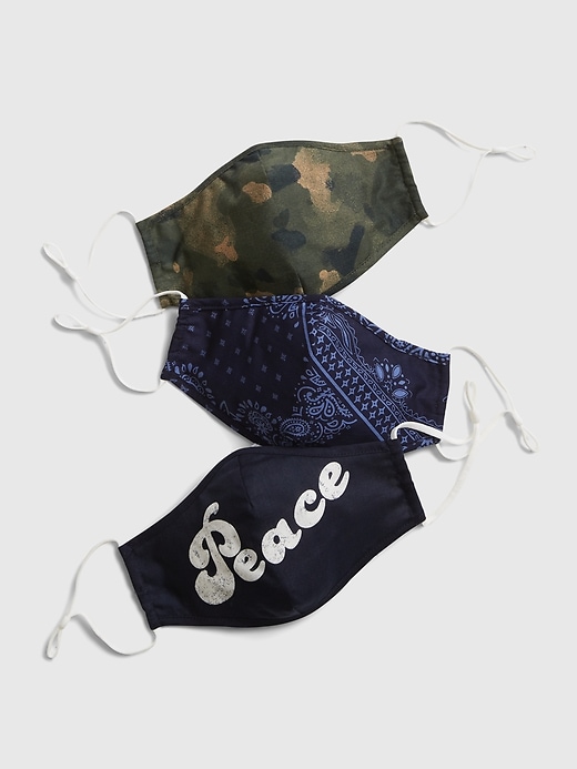 1 of 8 showing, with the color green camo of product Adult Contour Mask with Filter Pocket (3-Pack)