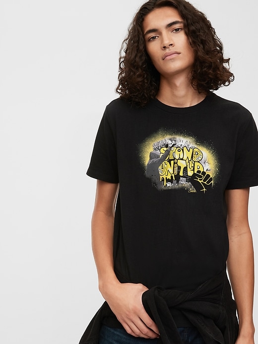 1 of 8 showing, with the color true black of product The Gap Collective Men's Stand United T-Shirt