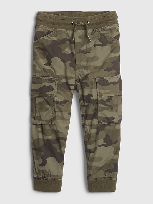 Image number 1 showing, Toddler Lined Cargo Pull-On Joggers