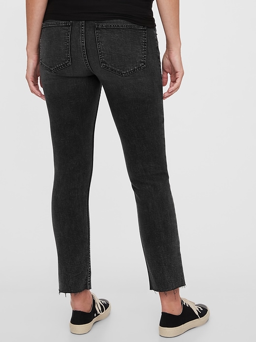 2 of 8 showing, with the color washed black of product Maternity Full Panel Cigarette Jeans With Washwell™