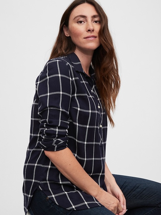 Image number 1 showing, Maternity Plaid Shirt