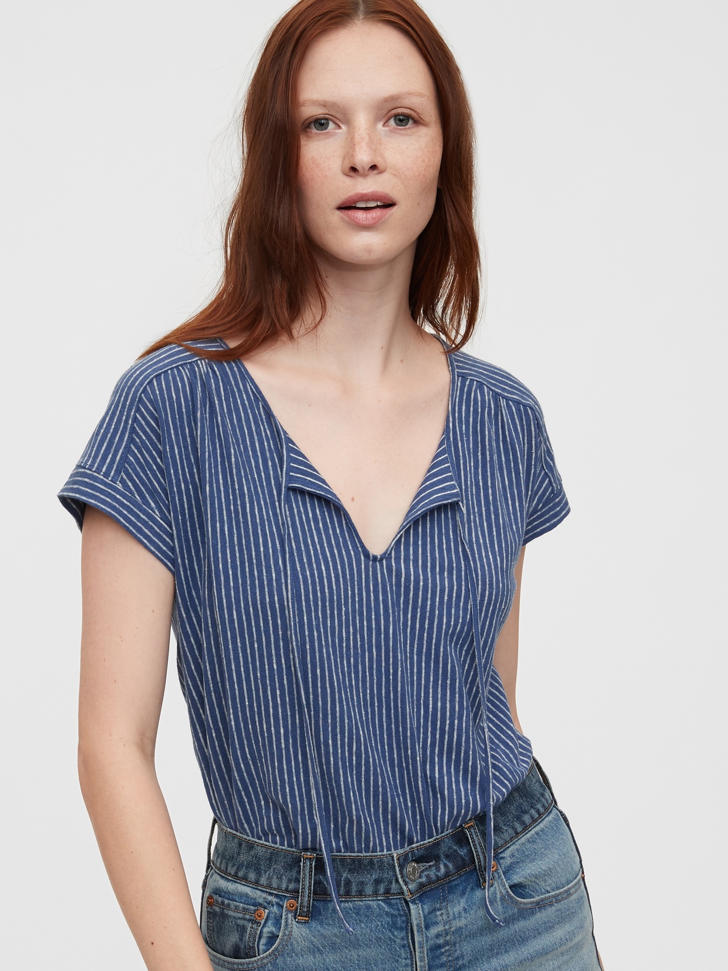 Tie Front Short Sleeve T Shirt