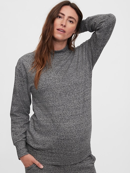 1 of 8 showing, with the color medium gray of product Maternity Mockneck Sweatshirt