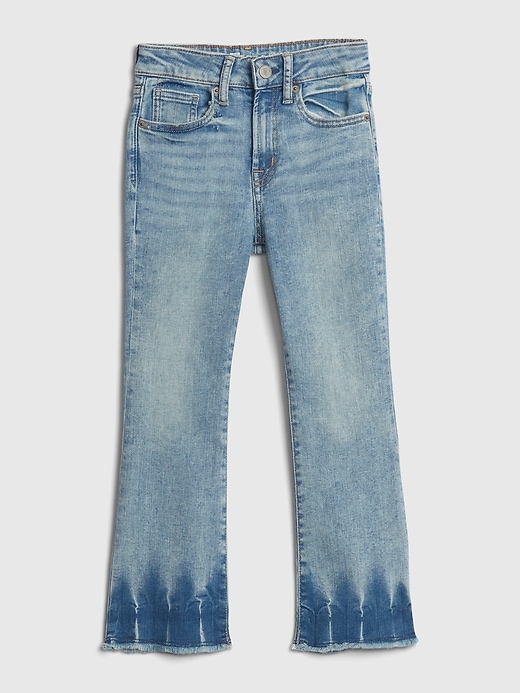 Image number 1 showing, Kids High Rise Flare Cropped Jeans with Stretch