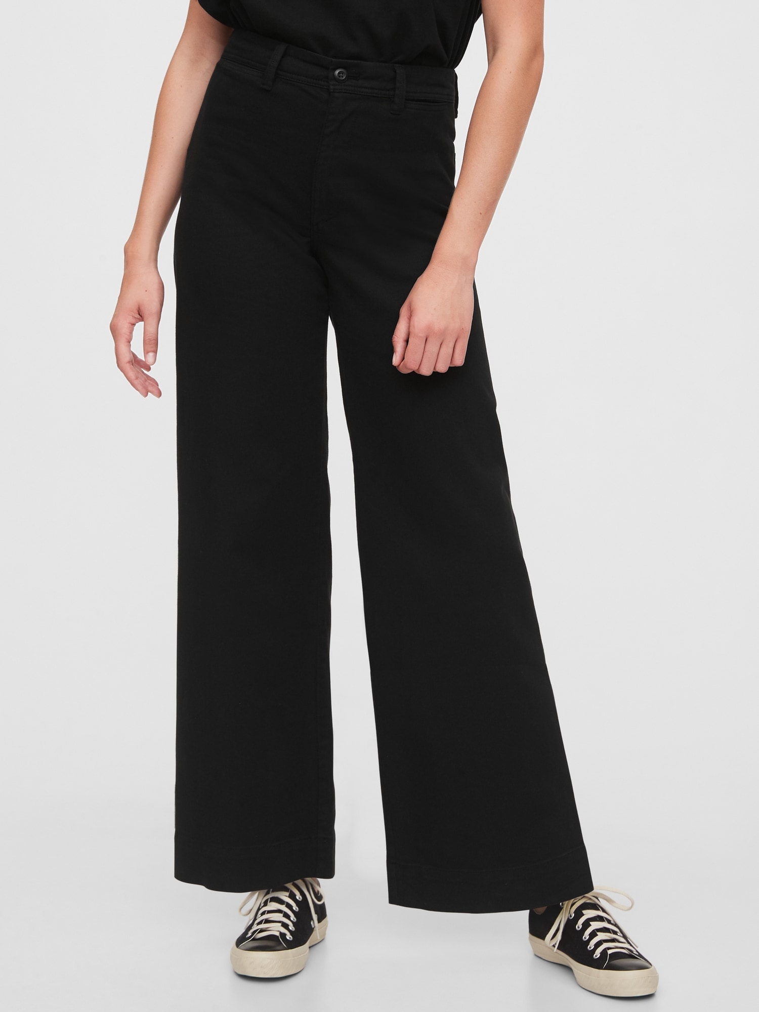 High Rise Wide-Leg Pants With Washwell™
