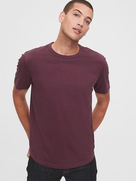 1 of 8 showing, with the color maximum violet purple of product Vintage Soft Curved Hem T-Shirt