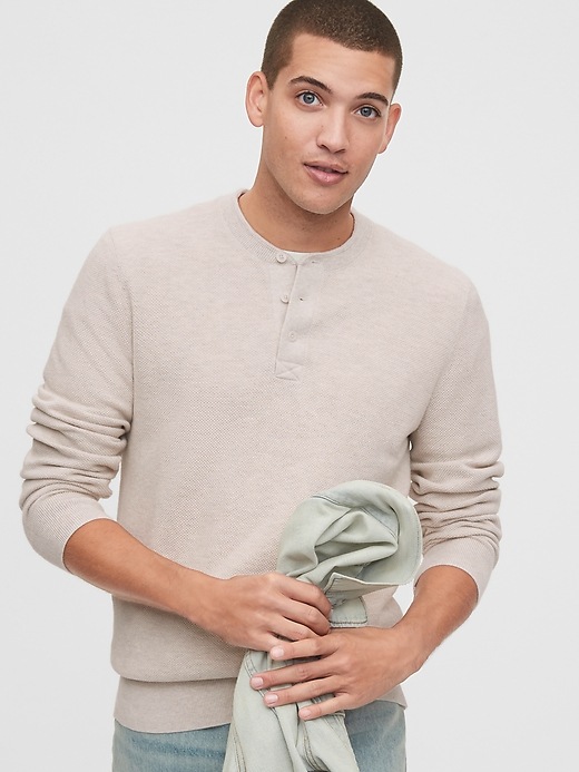 View large product image 1 of 1. Mainstay Henley Sweater