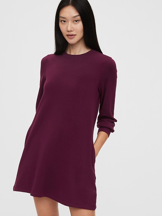 Image number 1 showing, Long Sleeve Crewneck Swing Dress