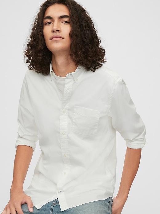 Image number 9 showing, Lived-In Stretch Poplin Shirt In Standard Fit