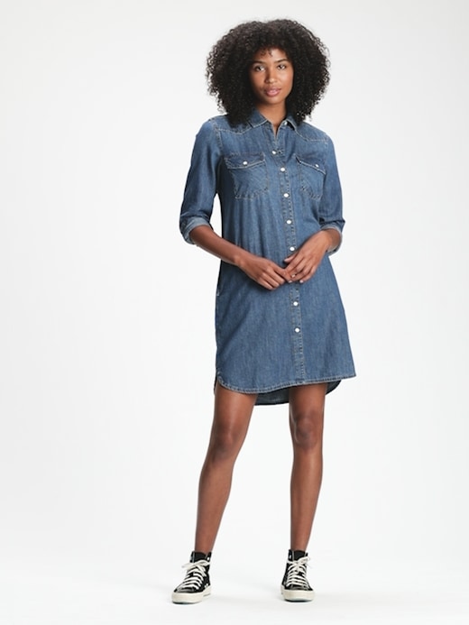 gap denim shirt dress