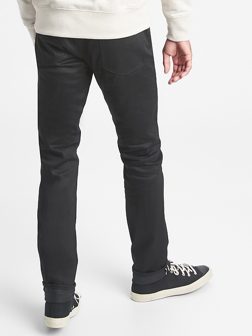 2 of 8 showing, with the color true black of product Selvedge Slim Jeans With Gapflex