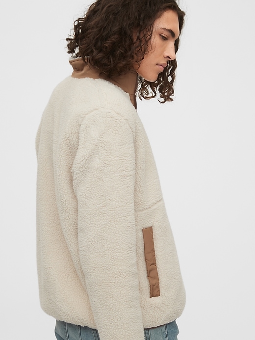 2 of 8 showing, with the color organic white of product Reversible Fleece Jacket