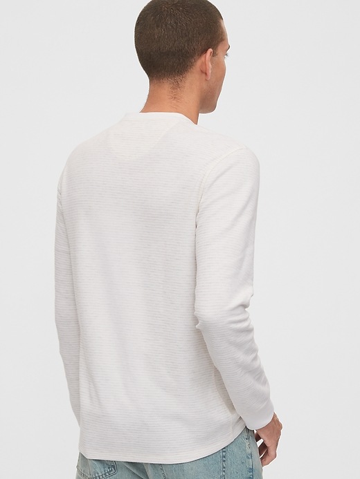 2 of 8 showing, with the color angora cream of product Jacquard Henley T-Shirt