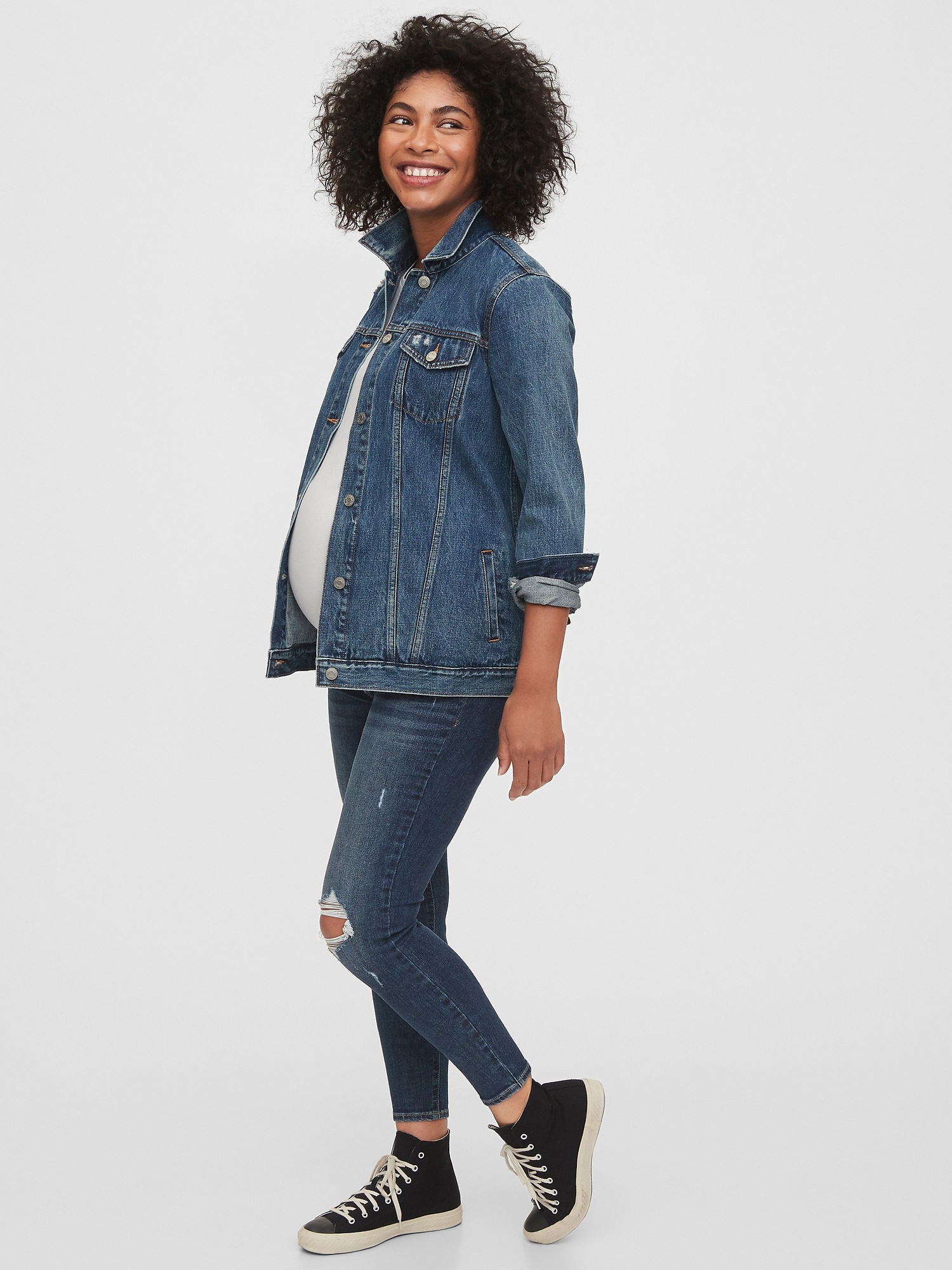Maternity Inset Panel Skinny Ankle Jeans With Washwell™ Gap