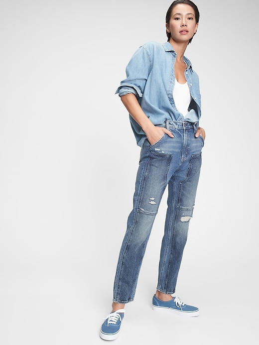 Image number 1 showing, Workforce Collection High Rise Distressed Jeans