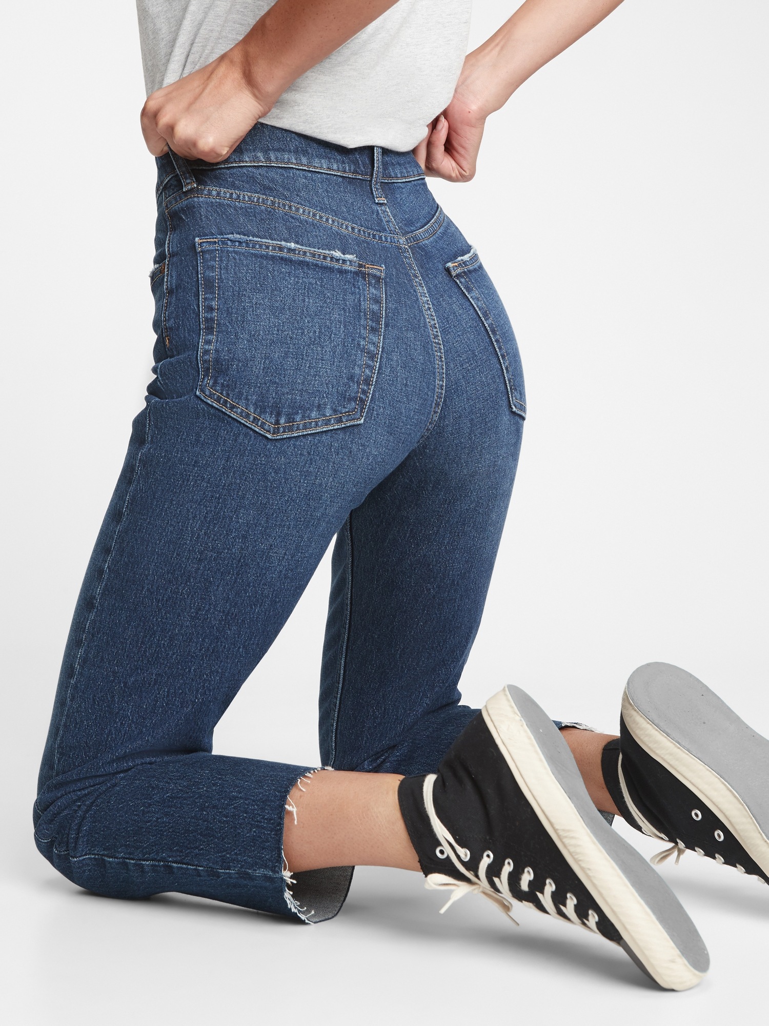 gap high rise straight crop