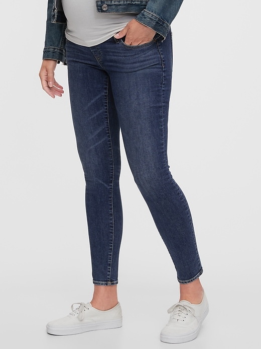 Image number 1 showing, Maternity True Waistband Full Panel Skinny Jeans With Washwell&#153 