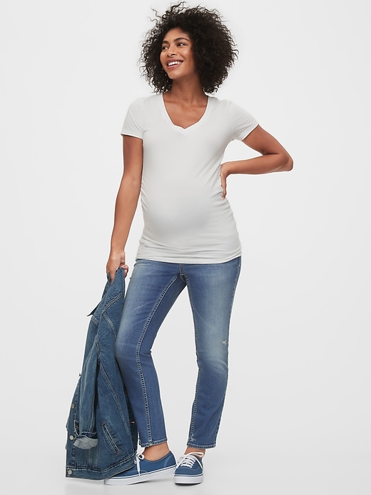 Image number 4 showing, Maternity True Waistband Full Panel Cigarette Jeans With Washwell&#153 