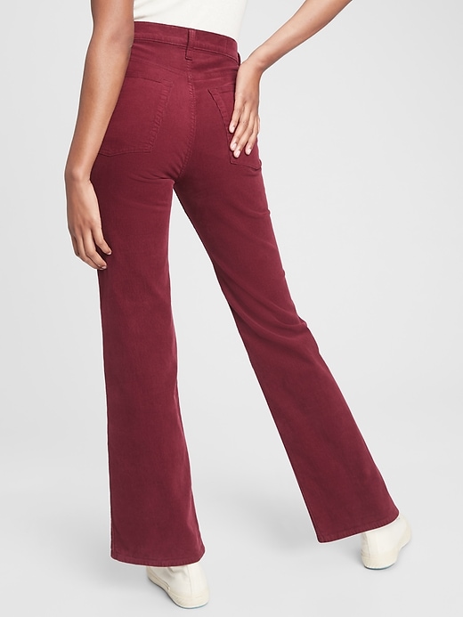 2 of 8 showing, with the color shiraz red of product High Rise Vintage Flare Cords