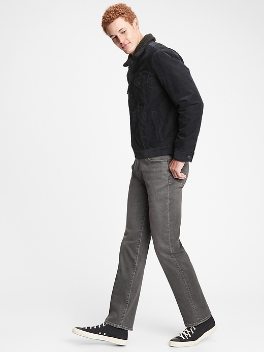 2 of 8 showing, with the color silver gray of product Straight Jeans with GapFlex