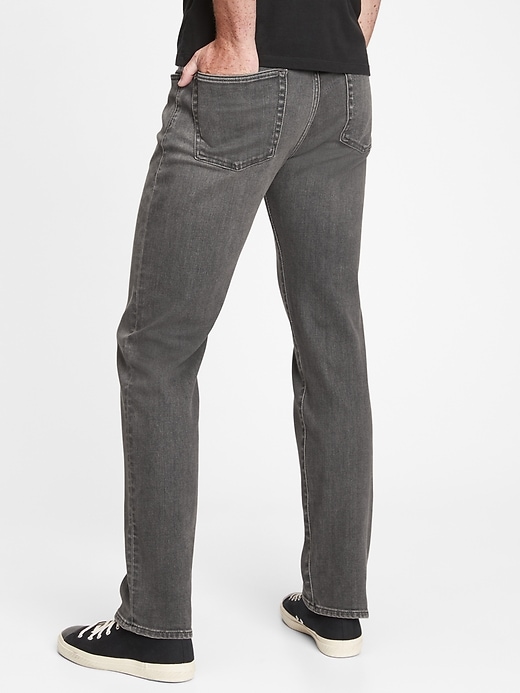 1 of 8 showing, with the color silver gray of product Straight Jeans with GapFlex