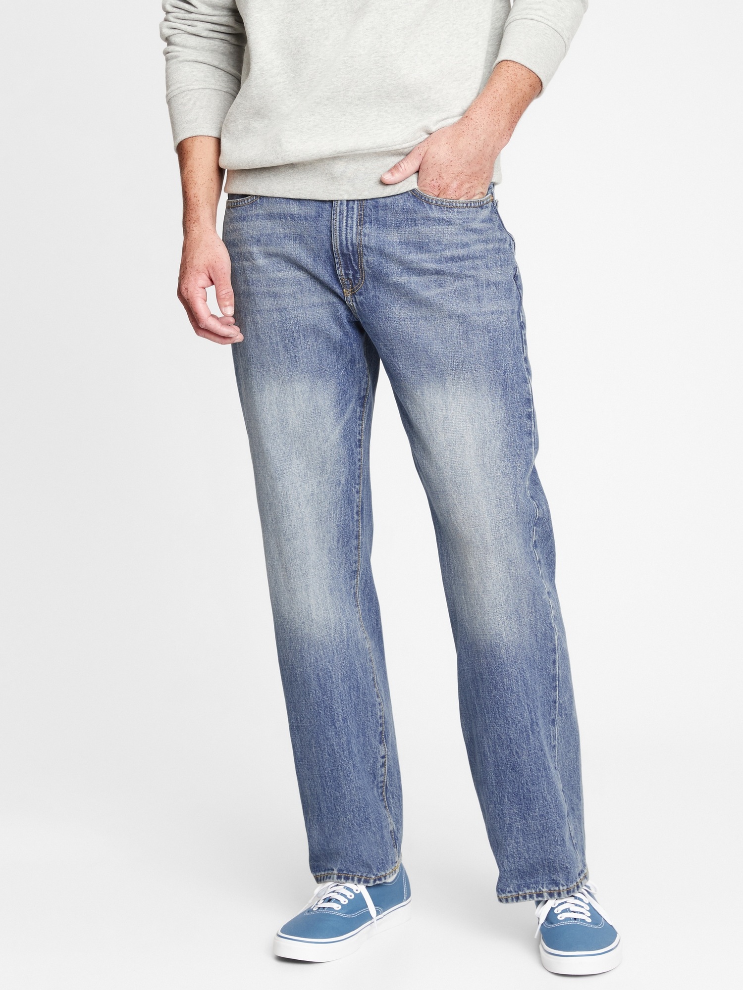 relaxed distressed jeans