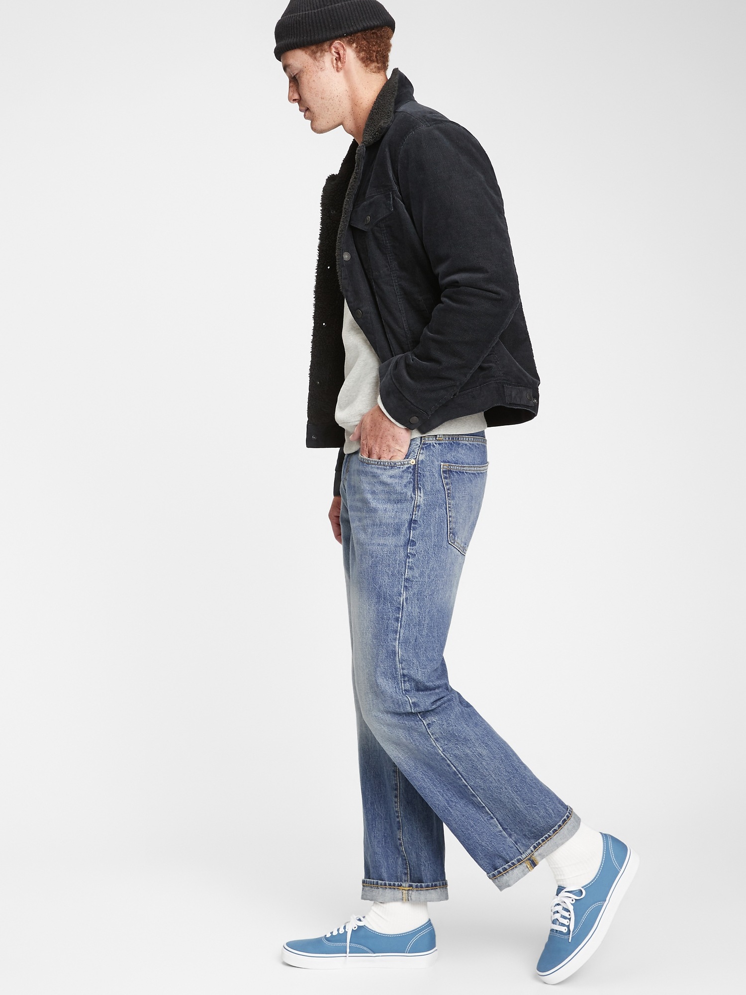 relaxed distressed jeans