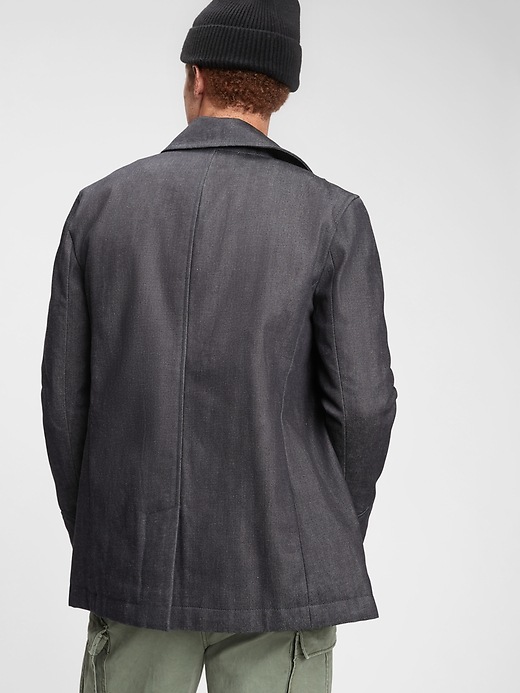 2 of 8 showing, with the color raw indigo of product 1969 Premium Denim Peacoat