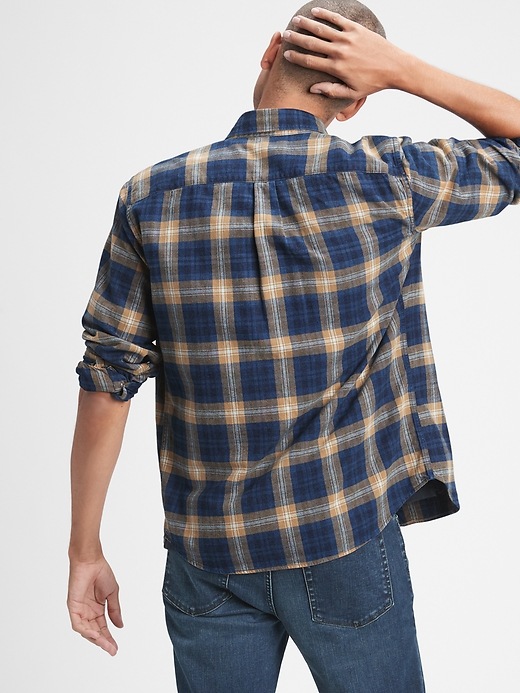 Image number 2 showing, Denim Plaid Shirt in Untucked Fit