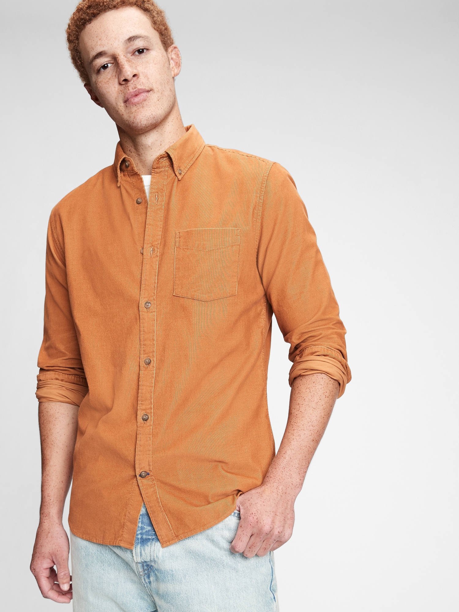 slim fit corduroy shirt