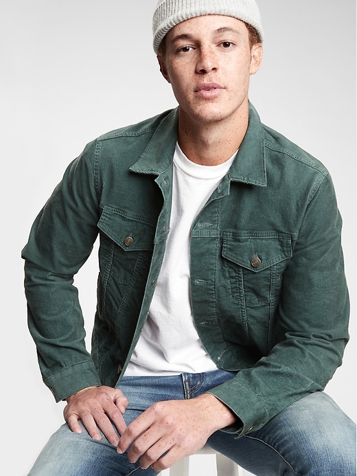 1 of 8 showing, with the color teal of product Icon Corduroy Jacket