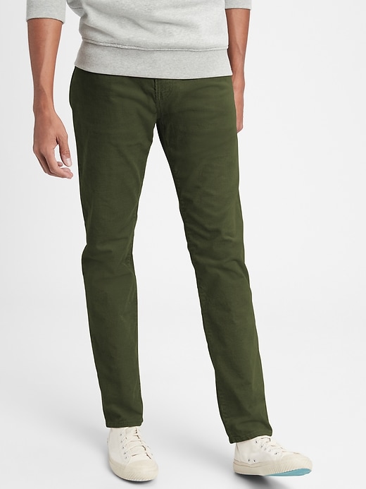 1 of 8 showing, with the color garden green of product Corduroy Skinny Jeans with GapFlex