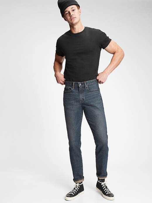 1 of 8 showing, with the color worn dark of product GapFlex Slim Fit Jeans  With Washwell™
