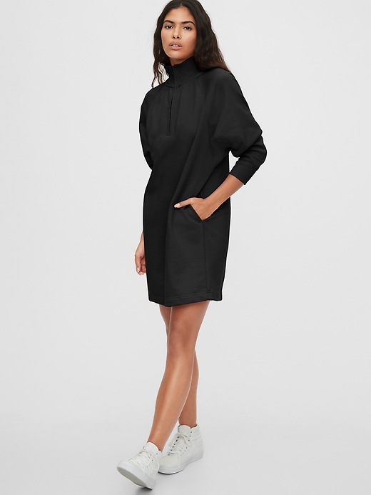 1 of 8 showing, with the color true black of product Half-Zip Front Dress