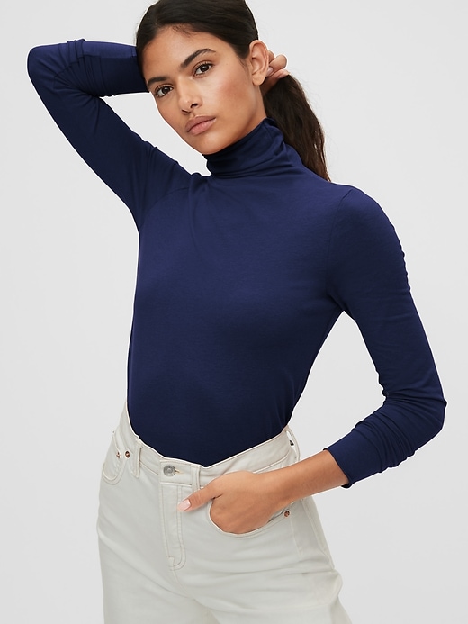 Image number 7 showing, Fitted Funnel-Neck T-Shirt