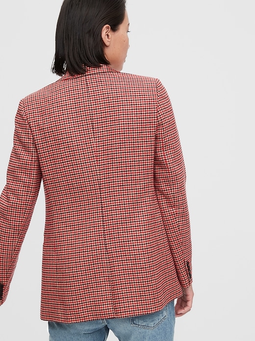 2 of 8 showing, with the color red plaid of product Double-Breasted Blazer